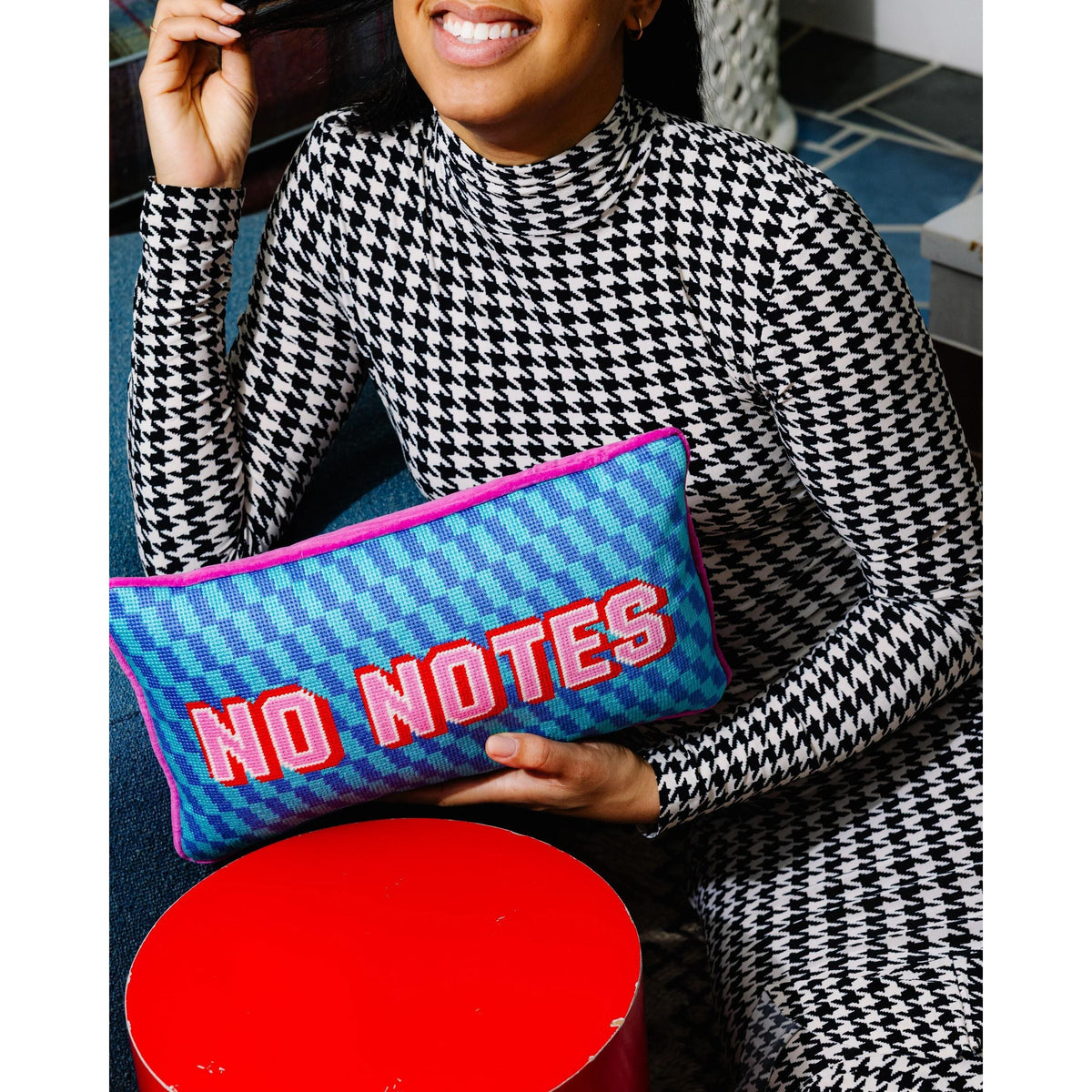 No Notes Needlepoint Pillow