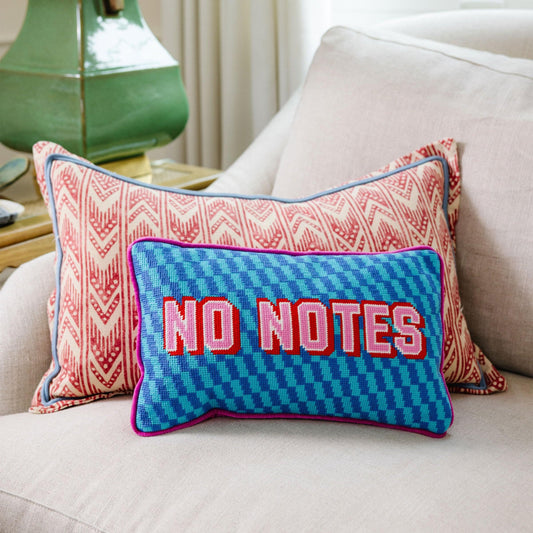 No Notes Needlepoint Pillow