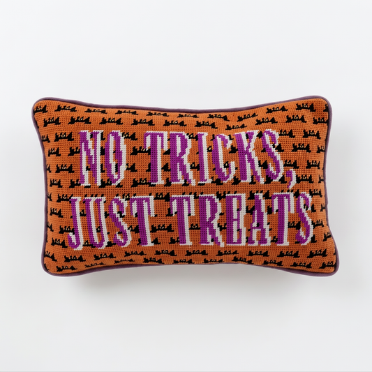 No Tricks Needlepoint Pillow