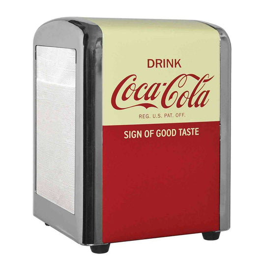a paper towel dispenser with a red and white logo