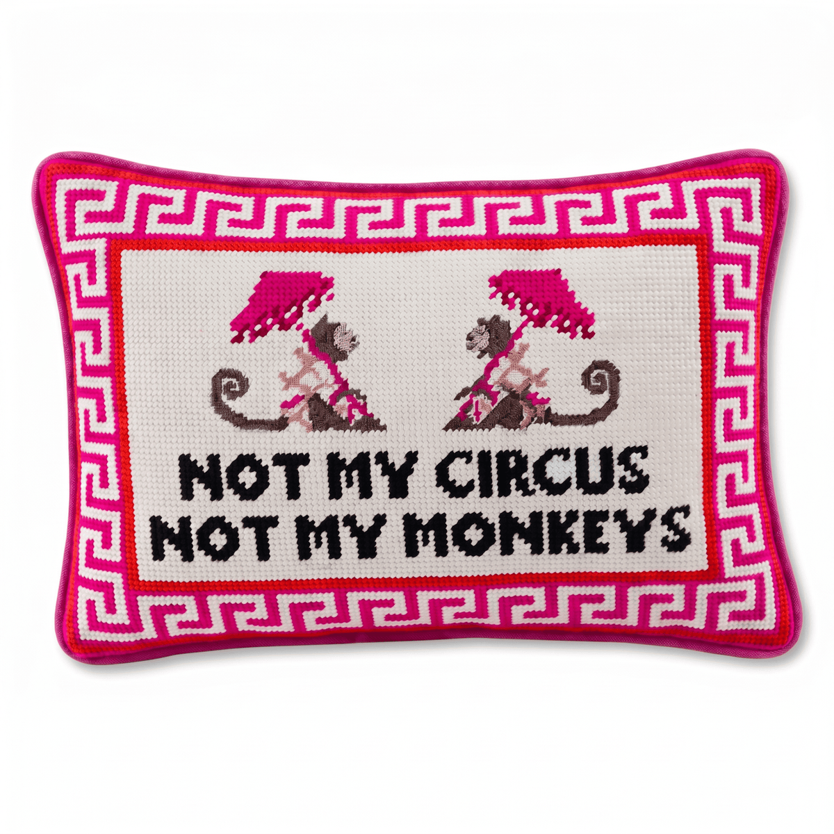 Not My Circus Needlepoint Pillow