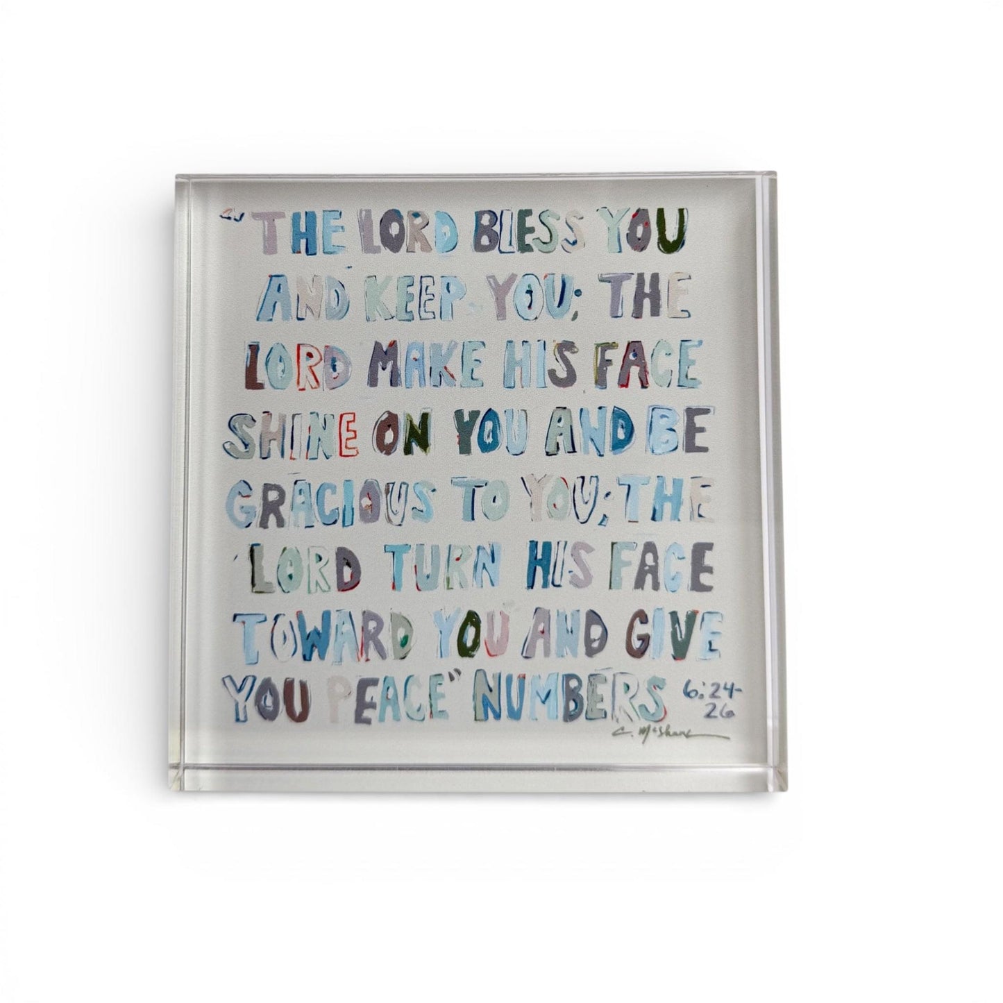 Numbers 6: 24-26 Neutral Acrylic Tabletop Art