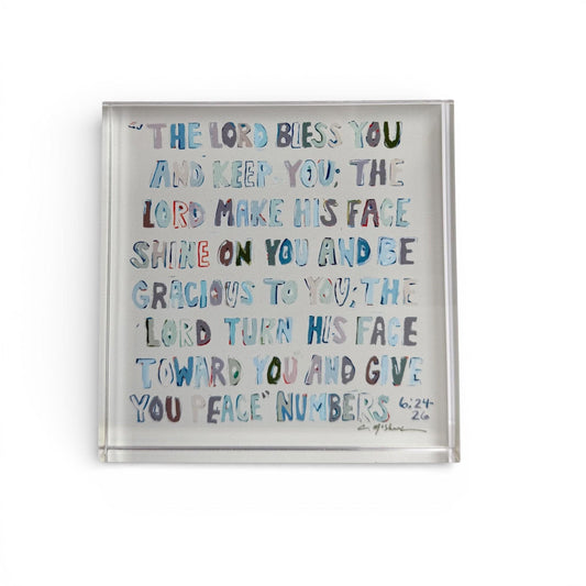 Numbers 6: 24-26 Neutral Acrylic Tabletop Art