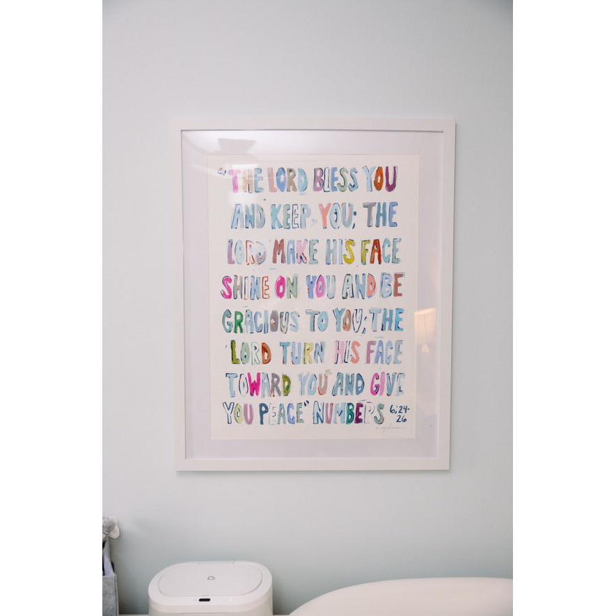 Numbers 6: 24-26 Pink Bible Verse Fine Art Print
