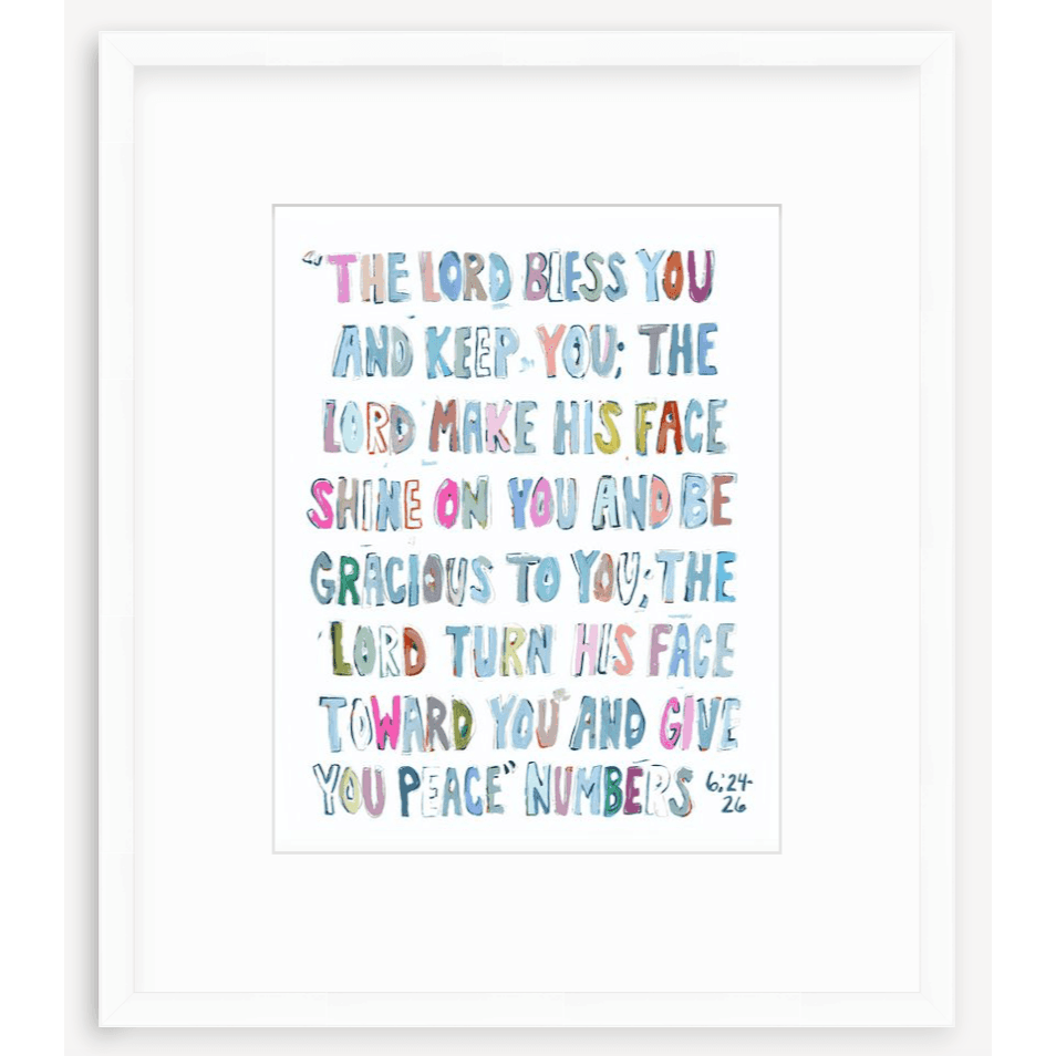 Numbers 6: 24-26 Pink Bible Verse Fine Art Print