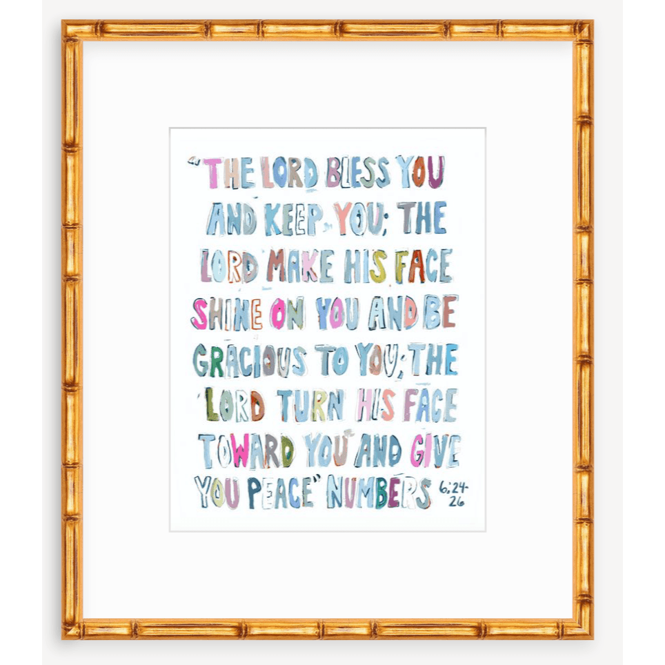 Numbers 6: 24-26 Pink Bible Verse Fine Art Print