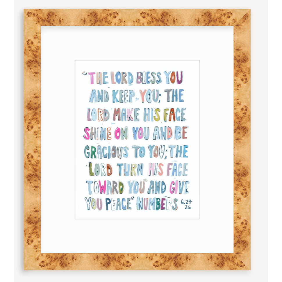 Numbers 6: 24-26 Pink Bible Verse Fine Art Print