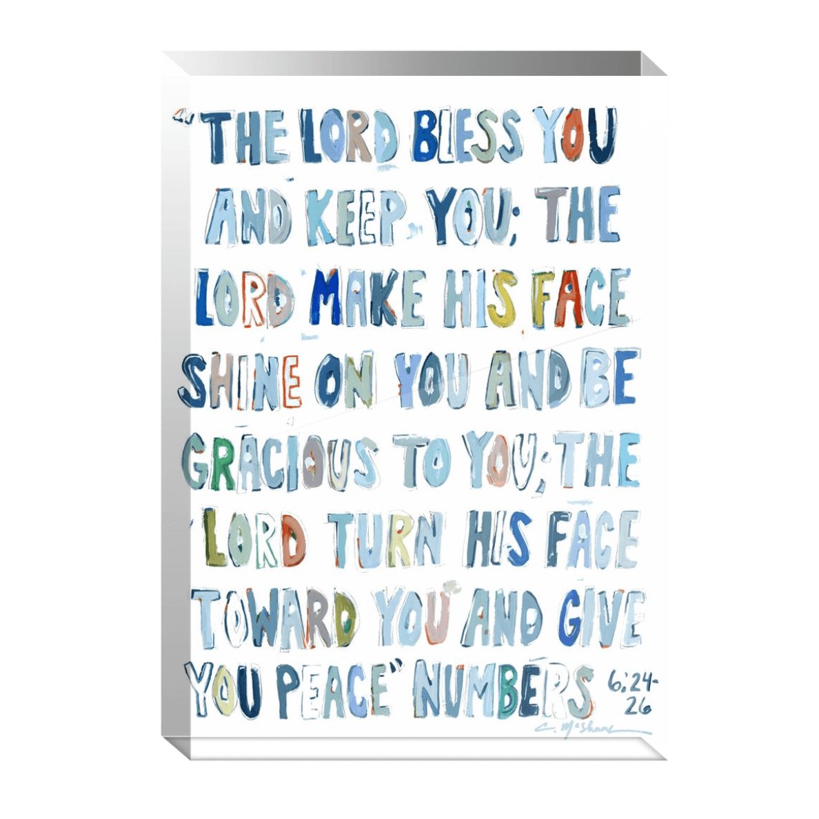 Numbers 6:24-26 Bible Verse Acrylic Tabletop Art