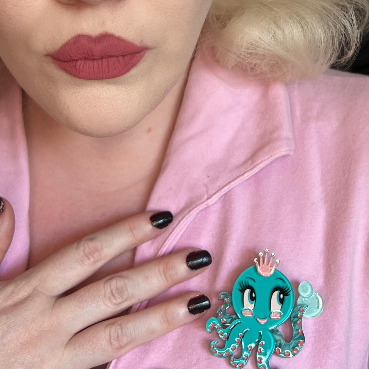 Olivia the Octo Cutie Brooch by Miss Fluff x Lipstick & Chrome