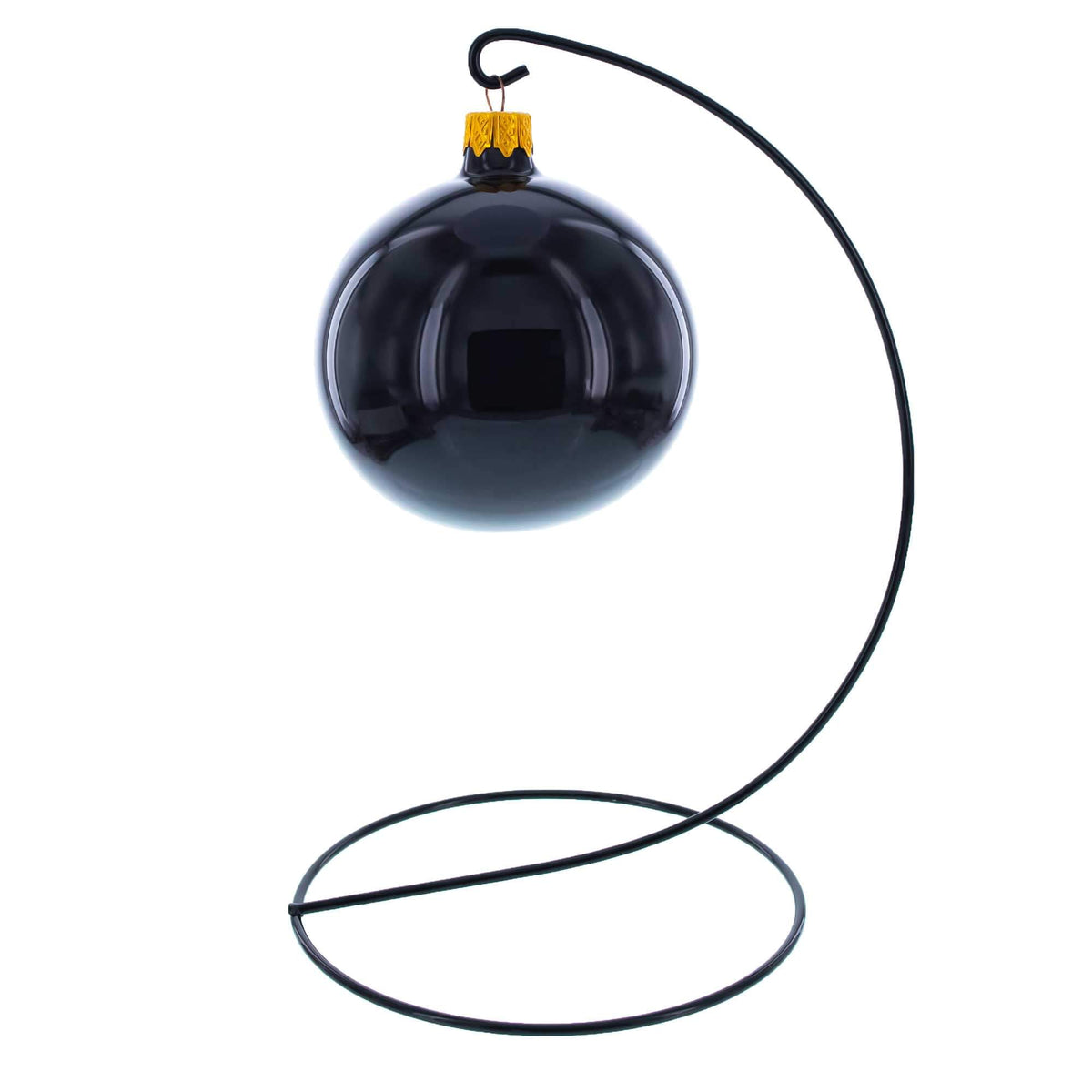 Open Frame Black Painted Metal Ornament Display Stand 9.2 Inches
