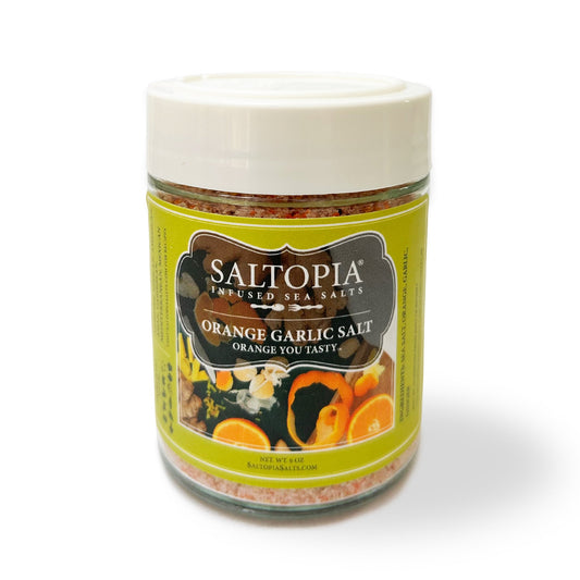 a jar of salt with a white lid