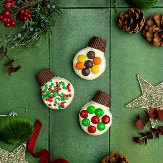 a group of cookies with candy on them