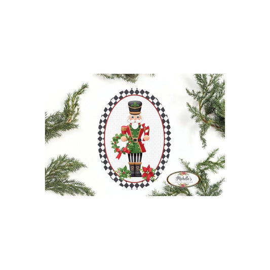 Oval Harlequin Nutcracker Sign - Wreath Enhancement