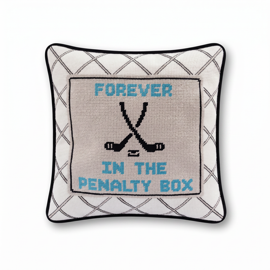Penalty Box Needlepoint Pillow