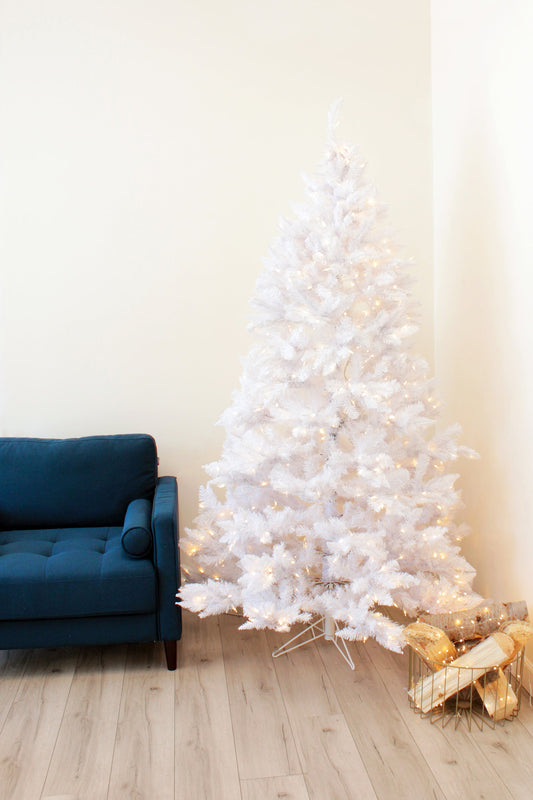 Prelit White Spruce Tree