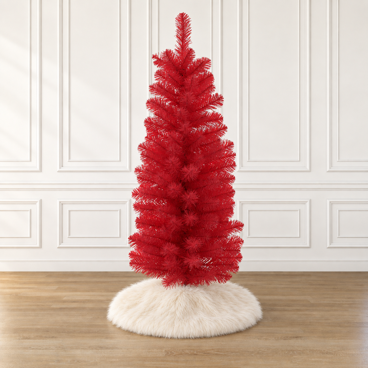 2' Red Tabletop Pencil Tree with Plastic Stand, 93 Tips, Dia 12"