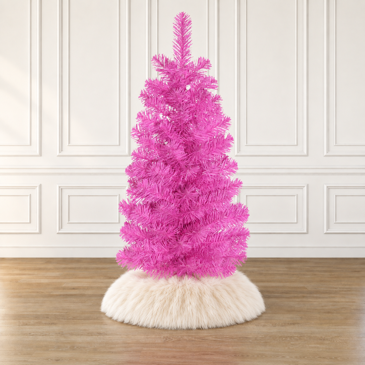 Pink Tabletop Christmas Tree with Stand Tree