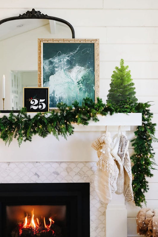 24" Tabletop Ombre Green Christmas Tree with Plastic Stand