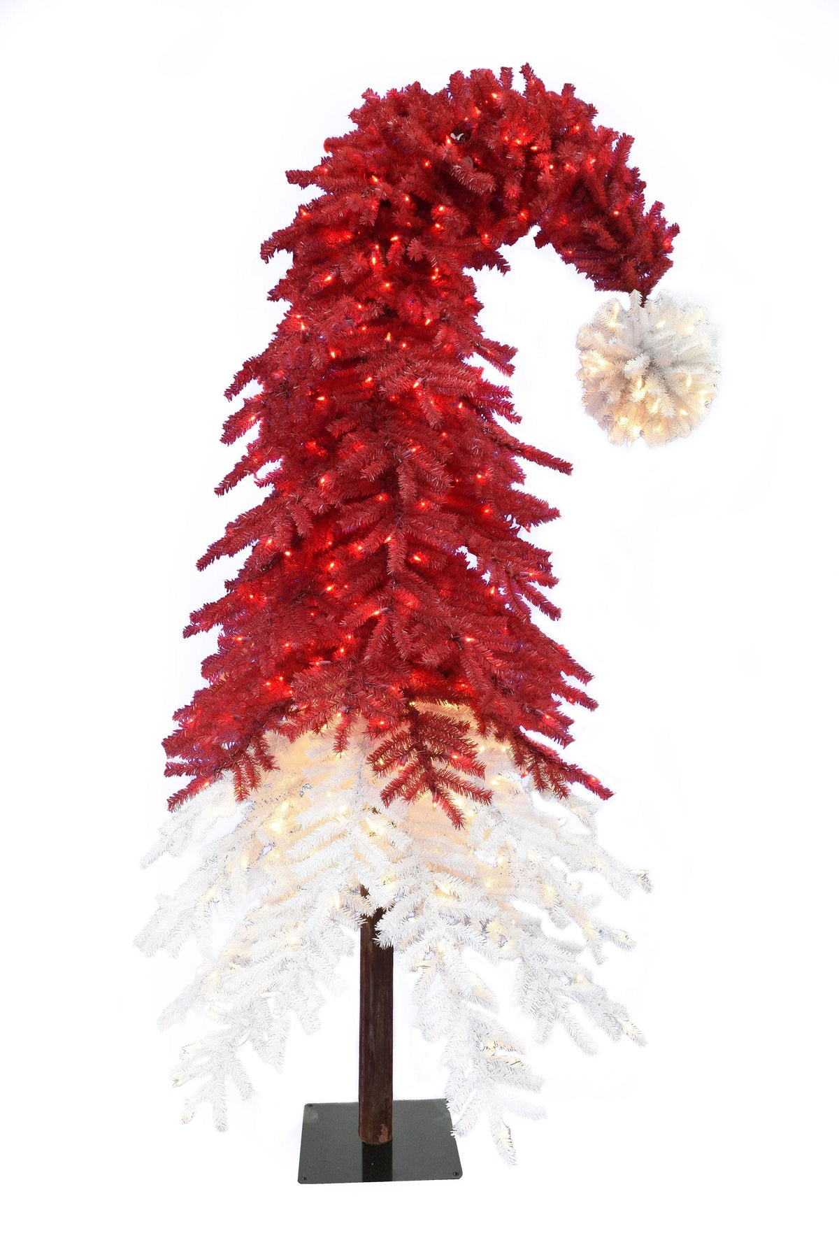 a red and white christmas tree