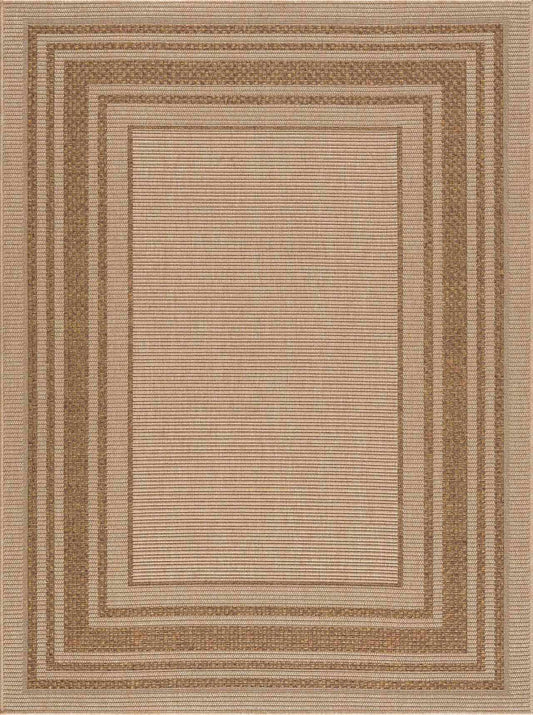 Isoko Bordered Faux Jute Outdoor Rug