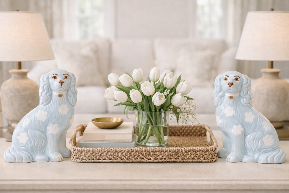 Pale Blue Staffordshire Dogs