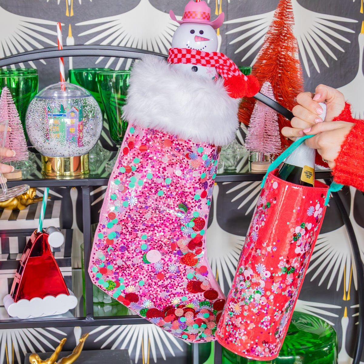 Holiday Spirit Confetti Wine Bag