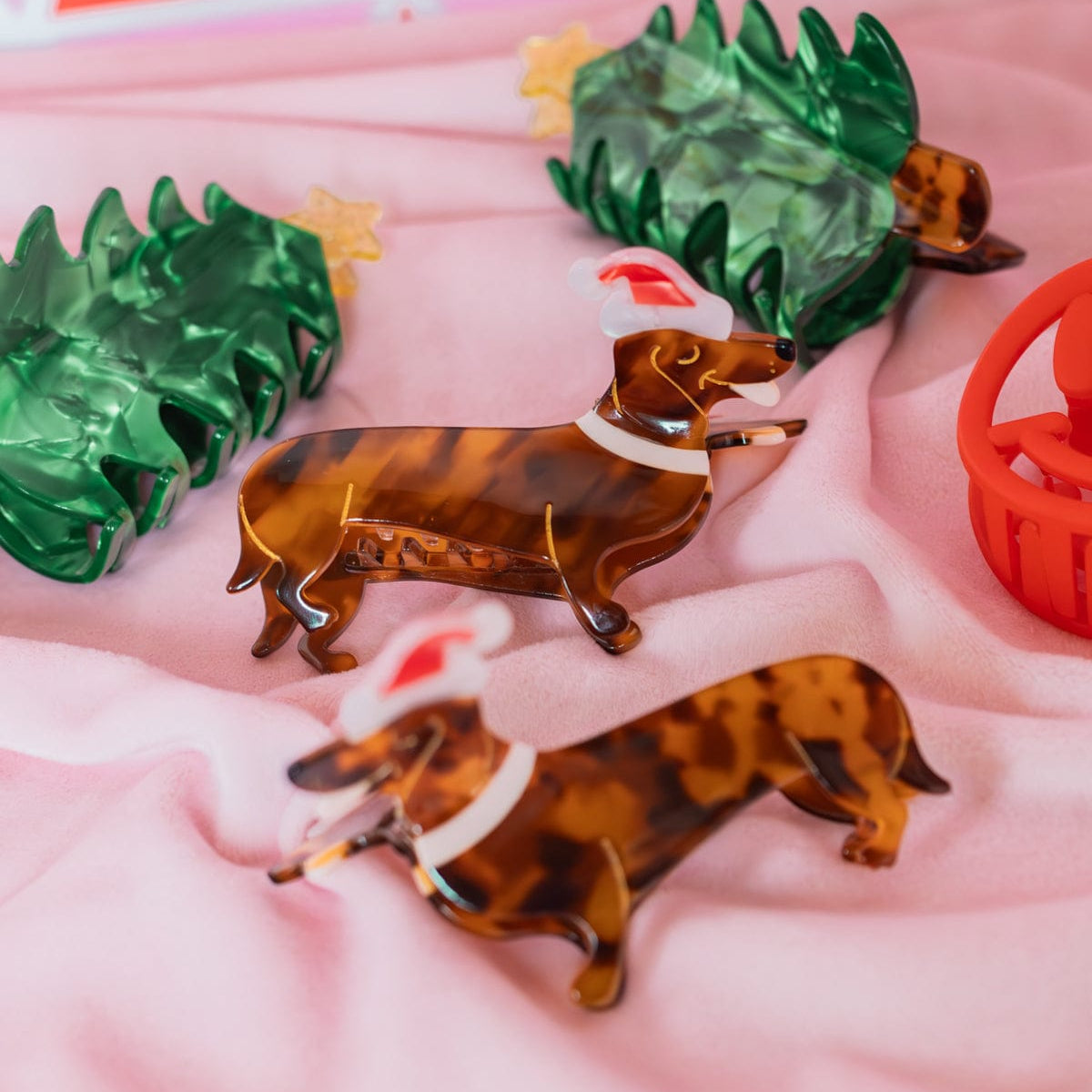 Santa Paws Hair Claw Clip