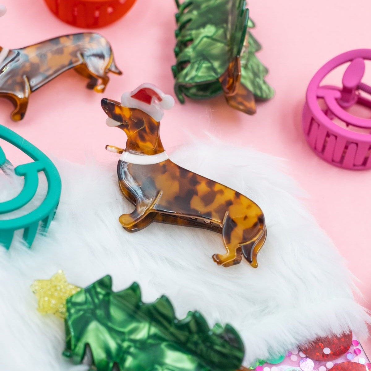 Santa Paws Hair Claw Clip