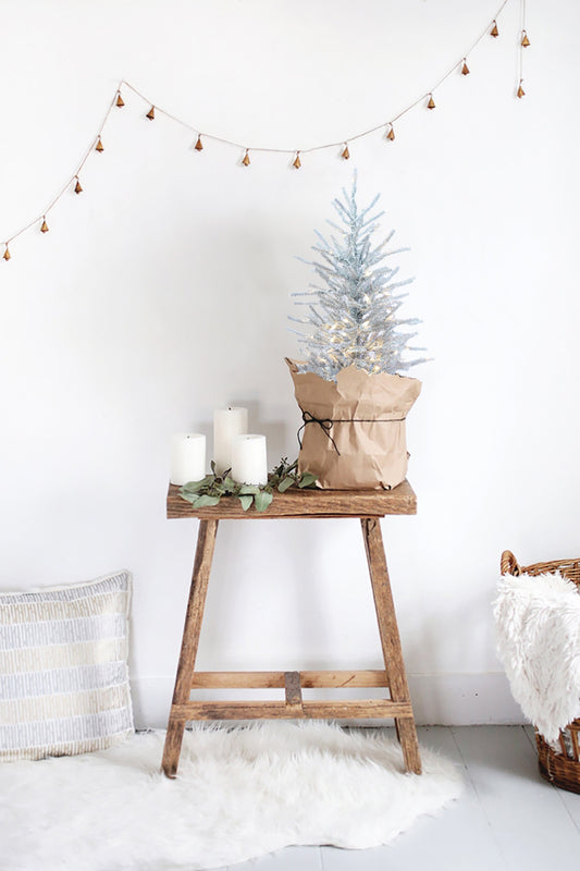 2' Pre-Lit Burlap Base Tinsel Tree