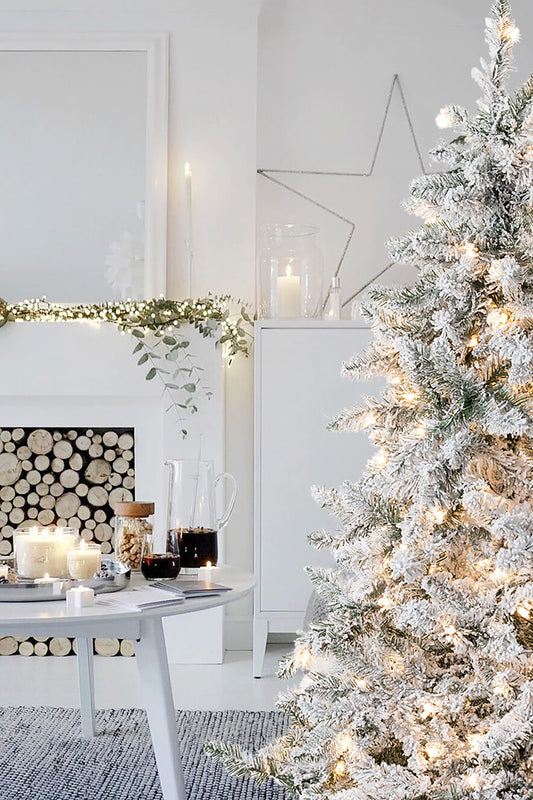 5' Prelit Alpine Spruce Snow Flocked Christmas Tree