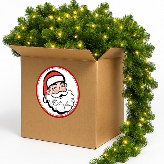 Green Garland with Warm White Lights |  99'X 8"
