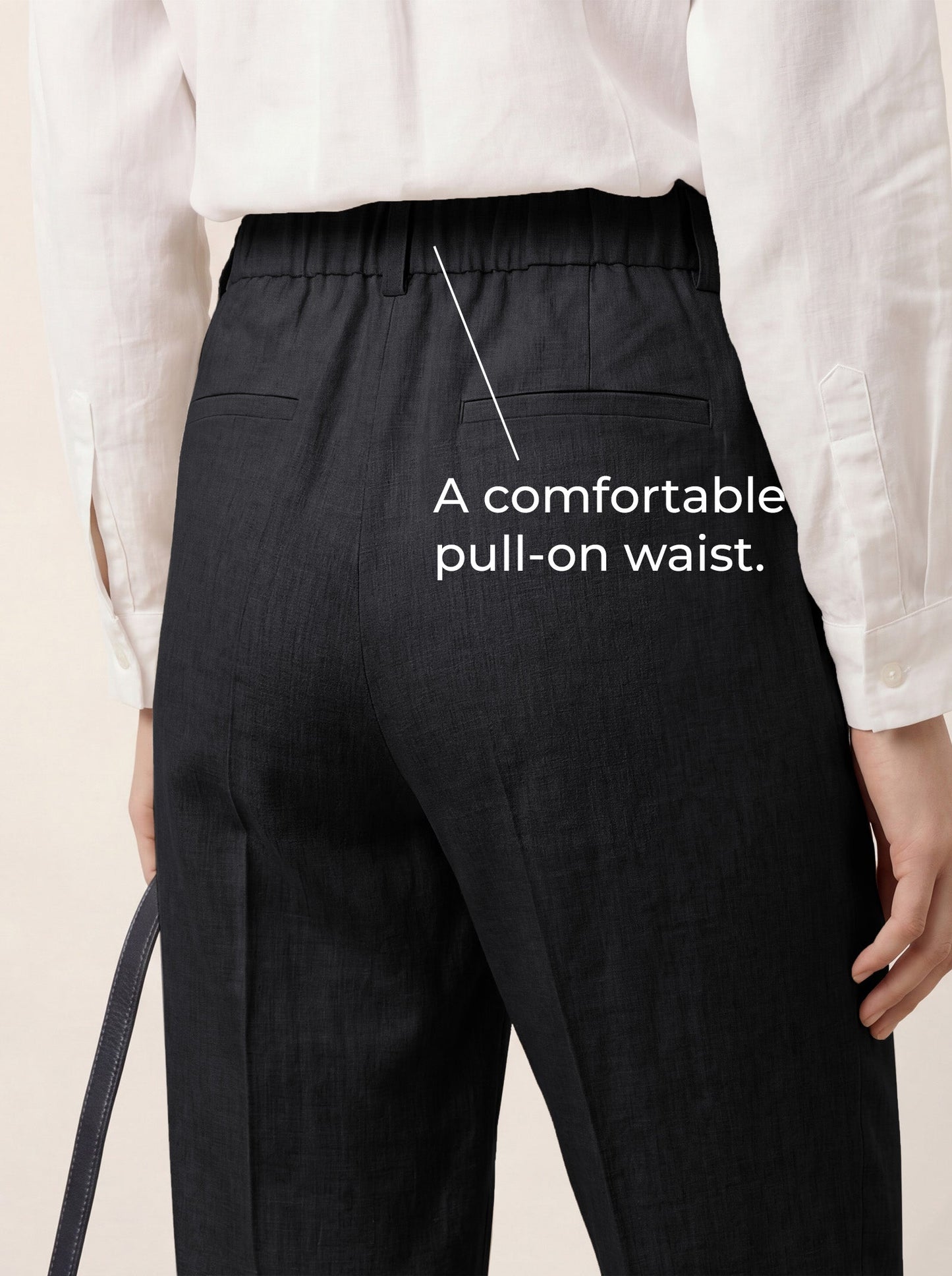 Linen Tailored Straight Cropped Pants LOGAN