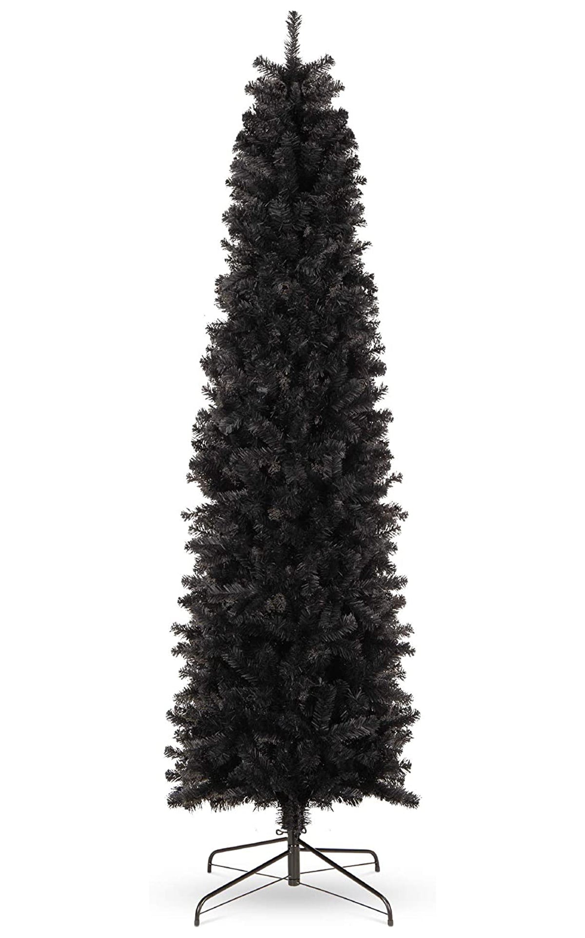 a tall black tree with white background