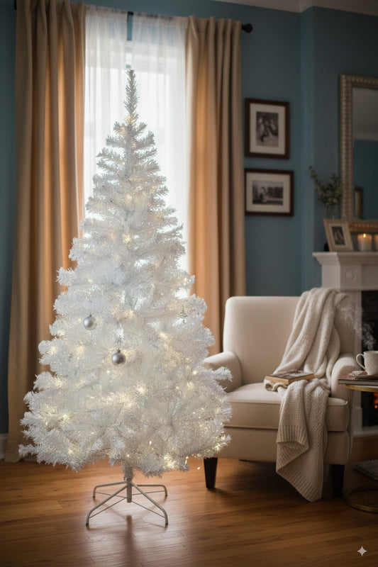 White Crystal Artificial Christmas Tree - Unlit