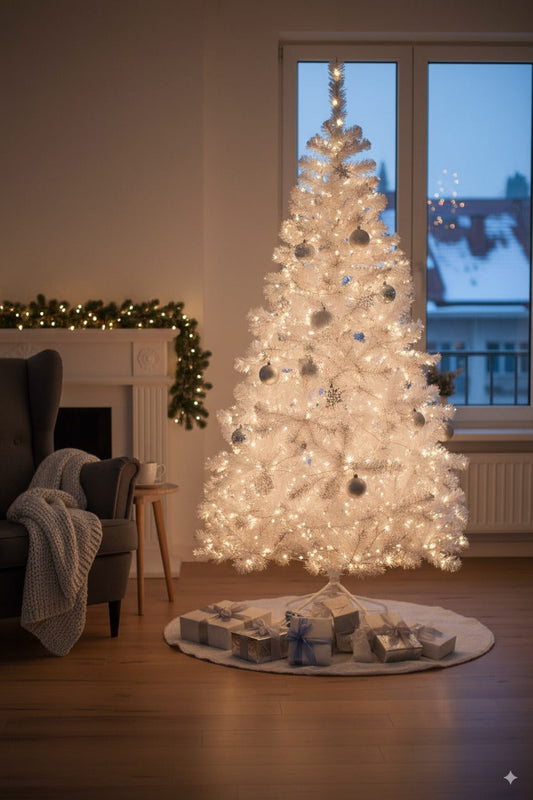 White Crystal Artificial Christmas Tree - Unlit