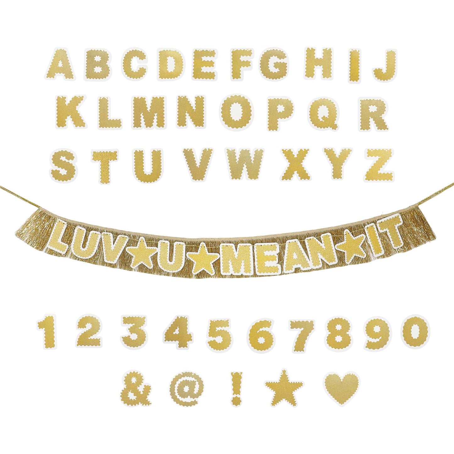 Customizable Gold Fringe Reusable Party Banner