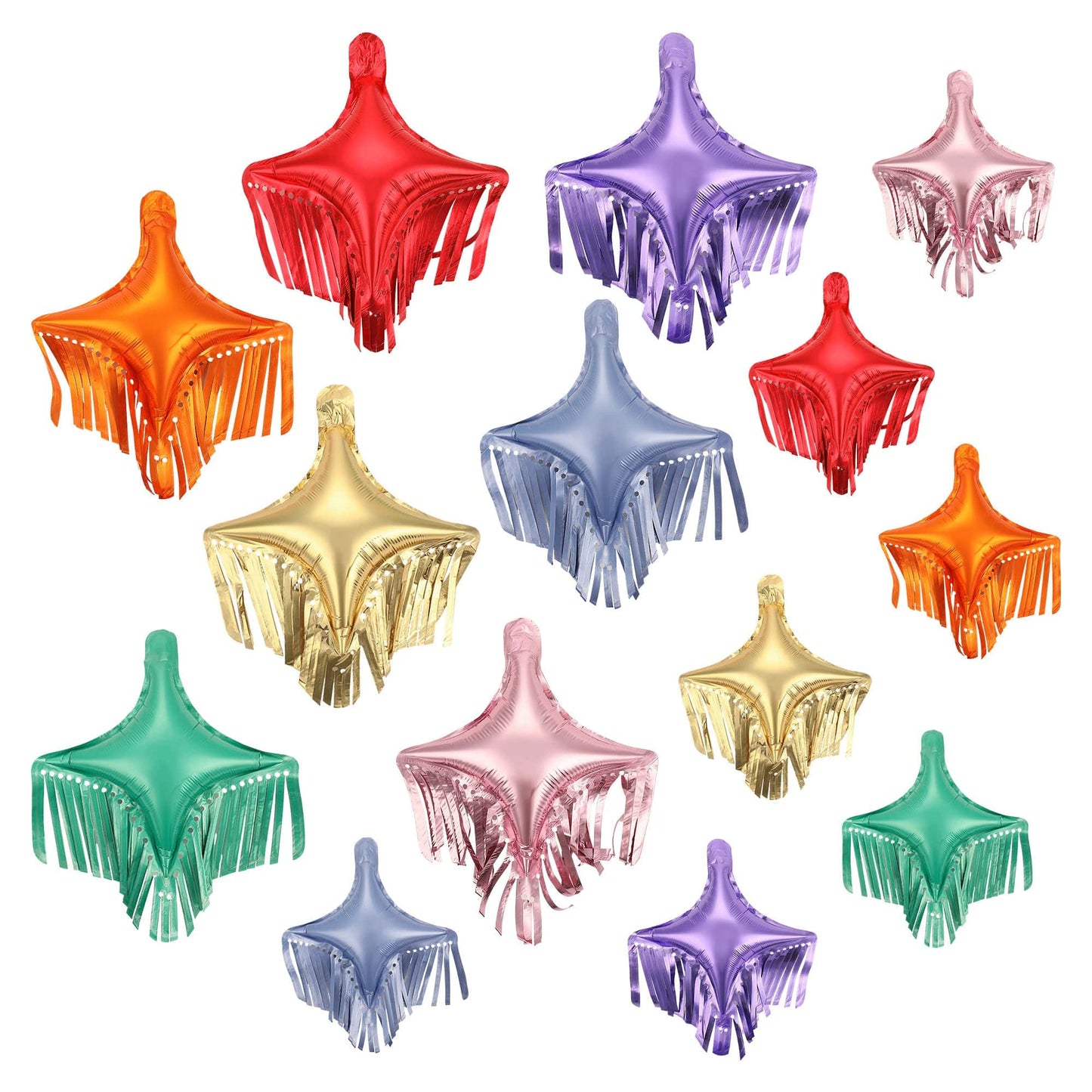 Rainbow Fringe Multicolor Balloon Pack (14 ct)