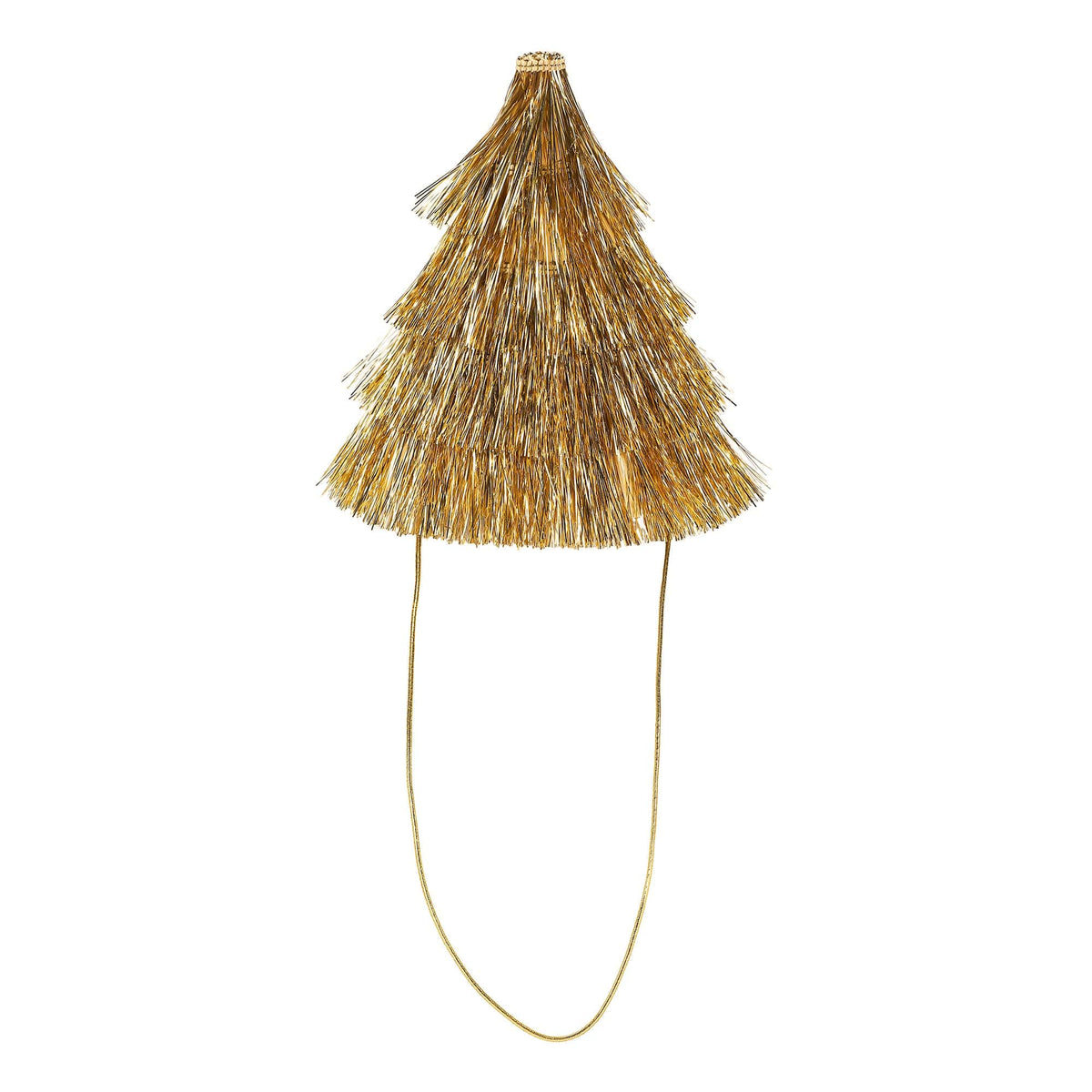a gold tasseled hat