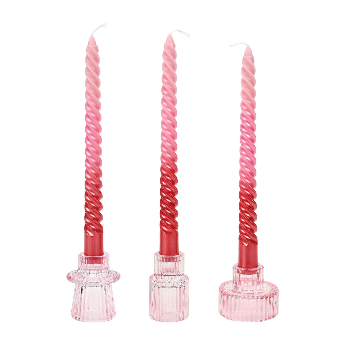 Pink Ombre Taper Candles