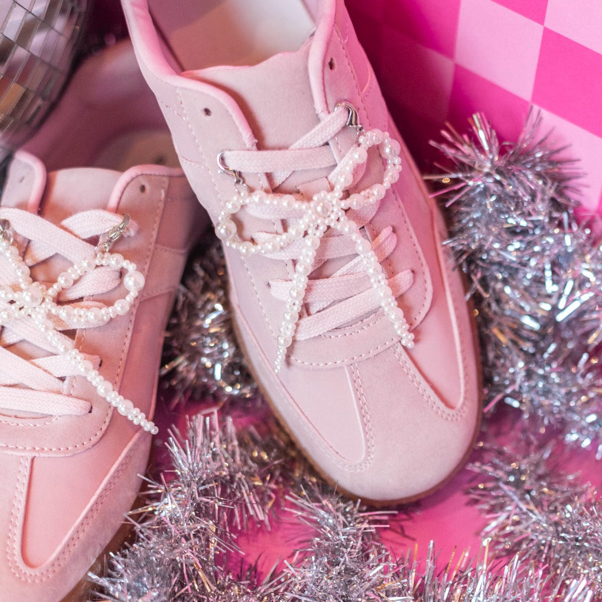 Shoe Charm Set  - White Pearl Bows