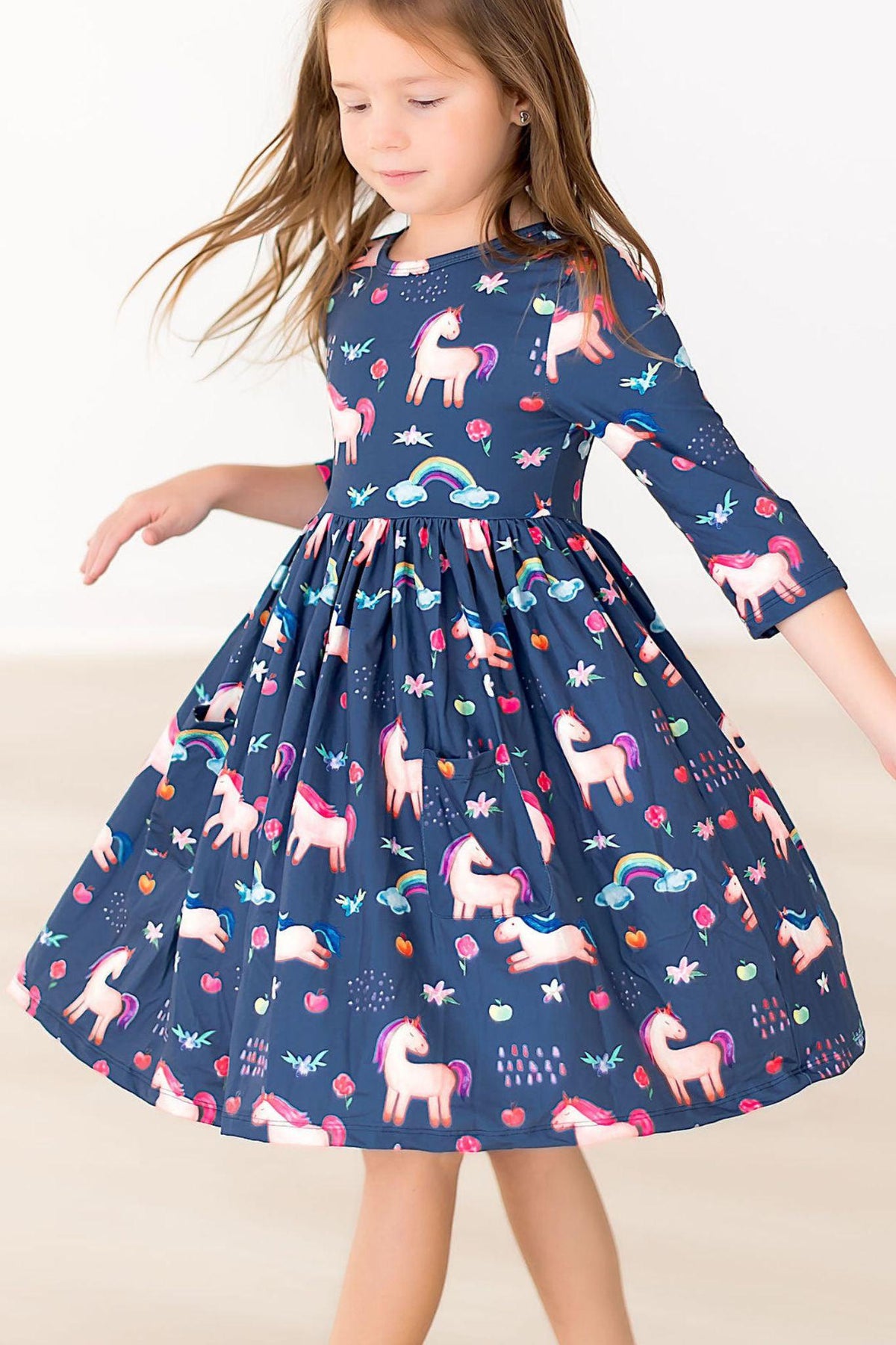 a girl in a dress