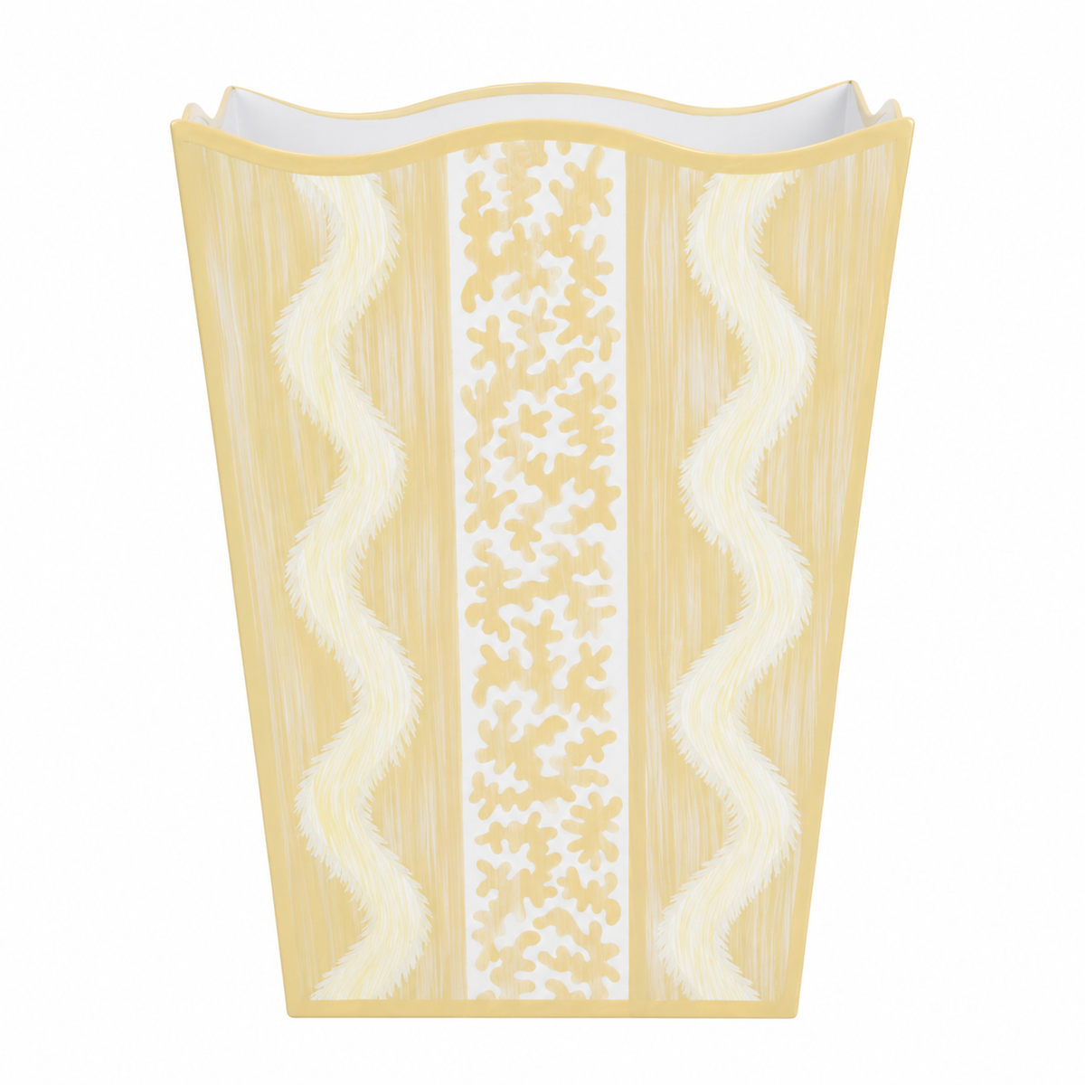 Yellow Ikat Wastepaper Basket & Tissue (2 Options)