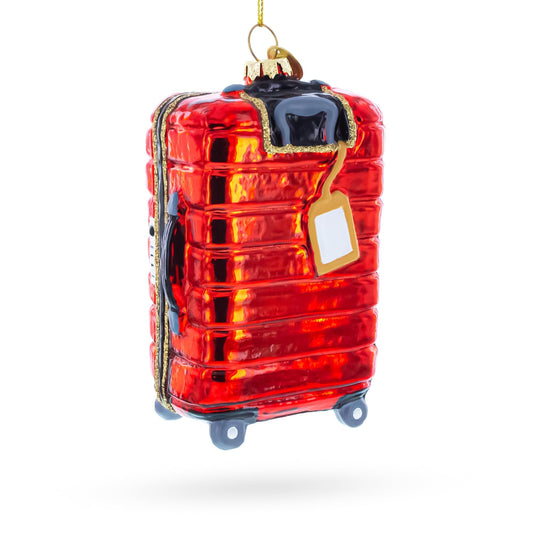 Paris Landmarks Suitcase Glass Christmas Ornament