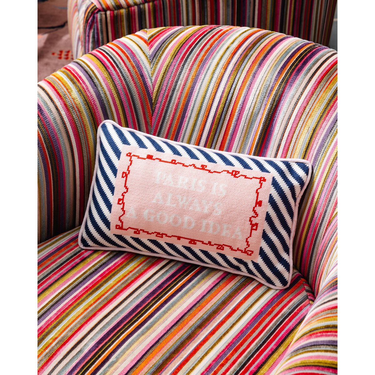 Paris Needlepoint Pillow