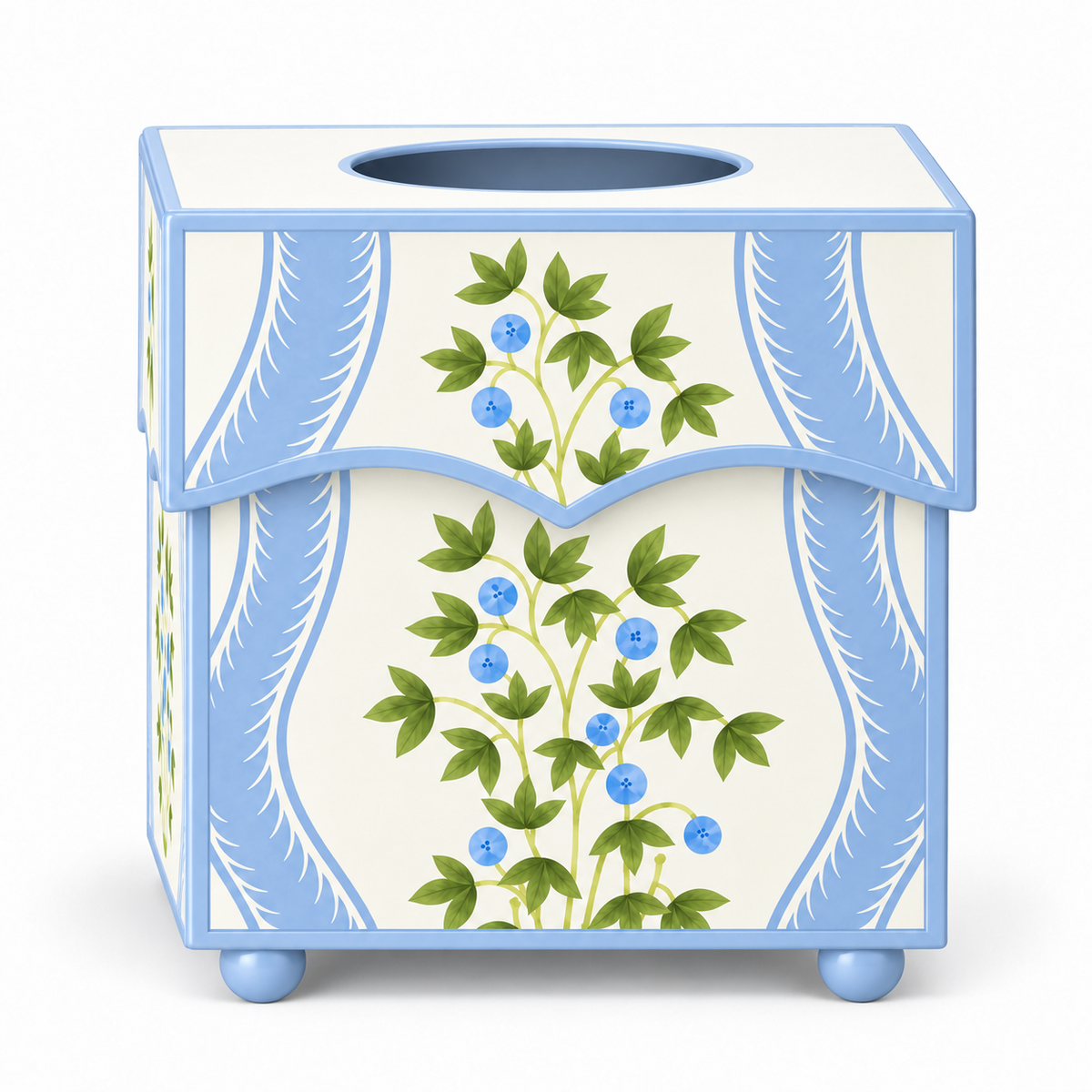 Blueberry Square Wastepaper Basket & Tissue Holder (2 Options)