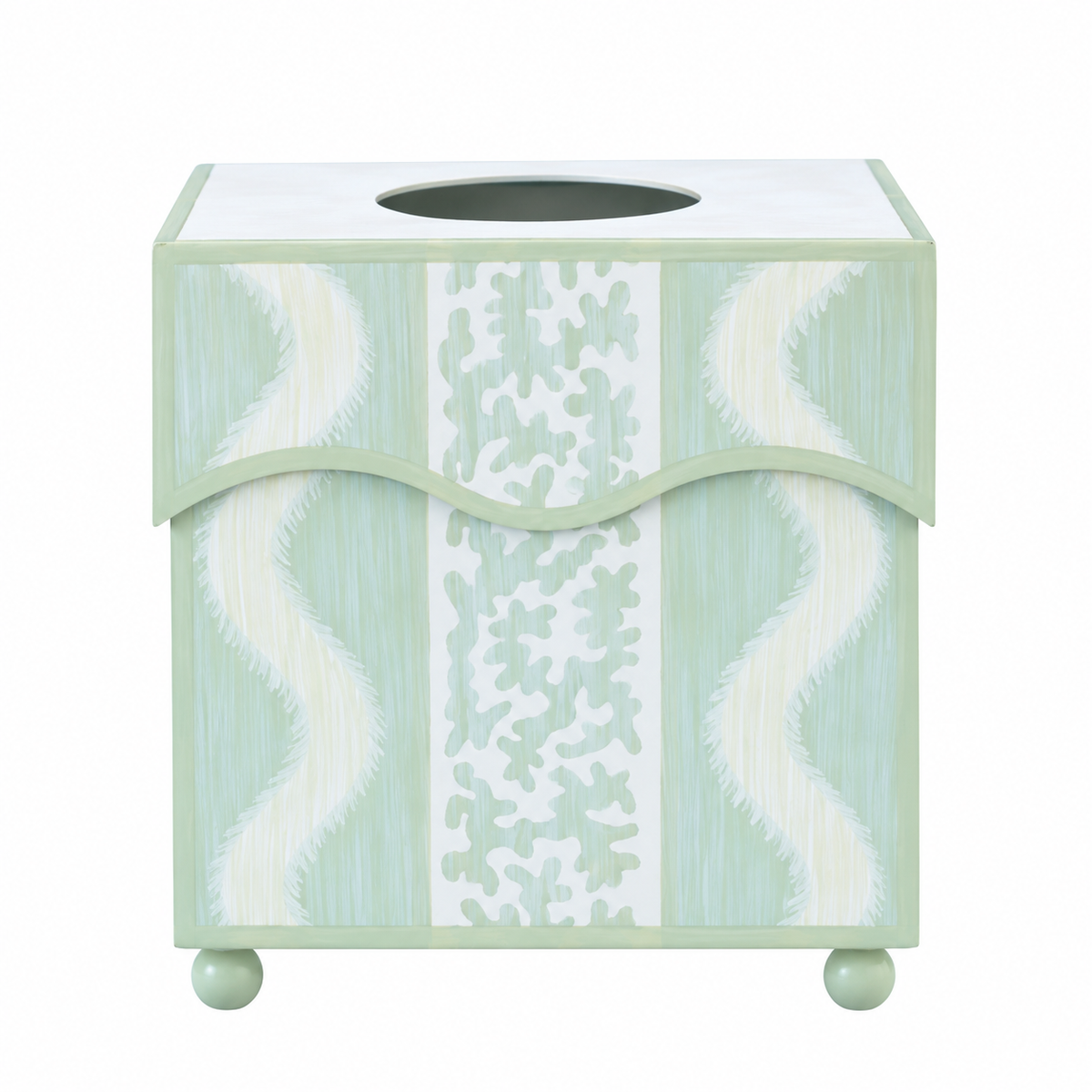 Green Ikat Wastepaper Basket & Tissue (2 Options)