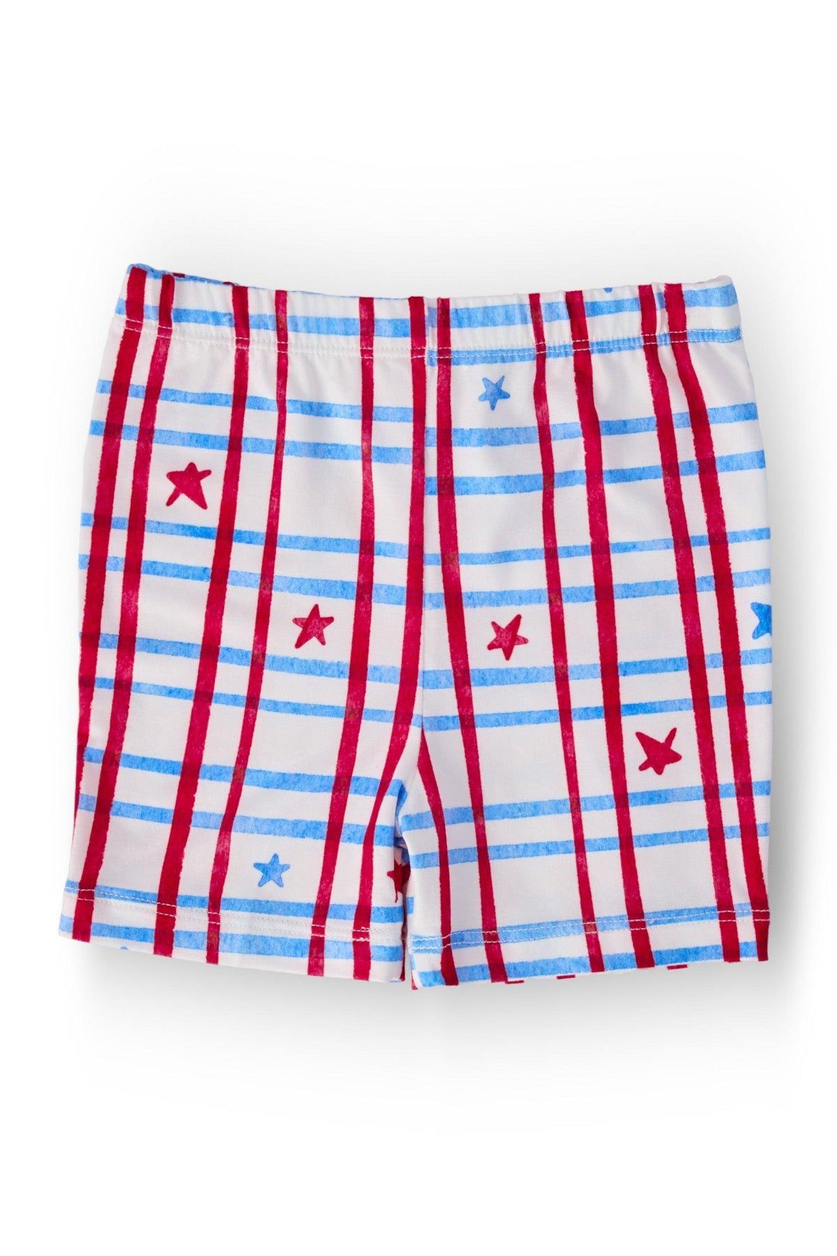 a pair of red and blue striped shorts