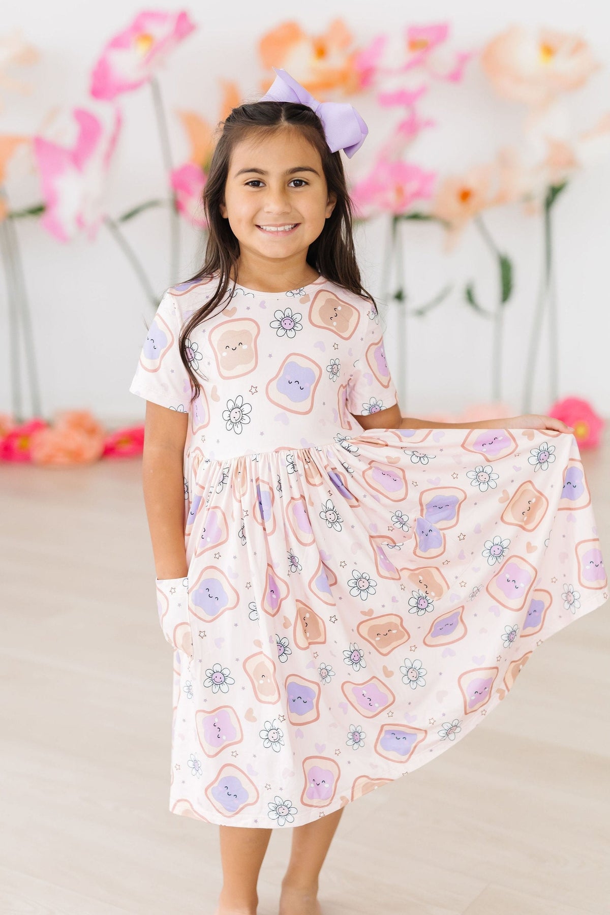 a girl in a dress