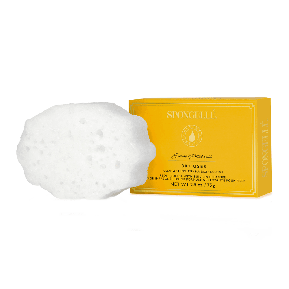 a white sponge on a yellow box