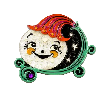 Peeking Petalluna Brooch by Johanna Parker x Lipstick & Chrome -ORANGE